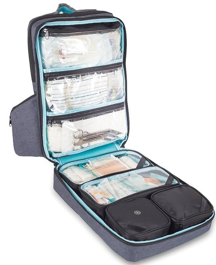 Sac à dos sanitaire ELITE BAGS – Le sac à dos multifonctions ergonomique pour les professionnels de santé - Dimensions : L. 14 x l. 28 x H. 40 cm - Poids : 1,39 kg - Charge supportée : 5 kg