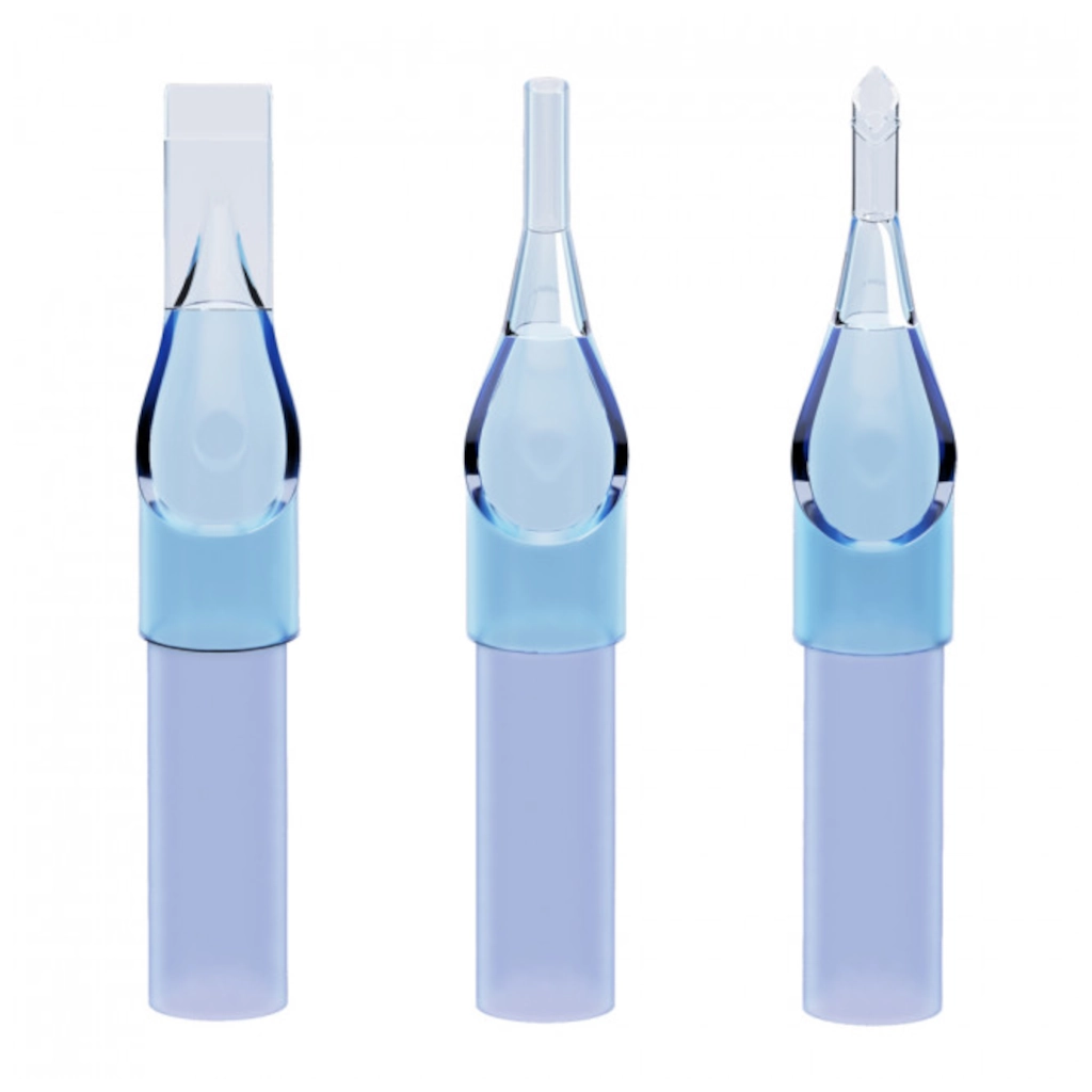 Buses Tattoo Stérile - Crystal Tips Short Round - Boite de 50 buses jetables ronde courte pour aiguille traditionnelle de tatouage