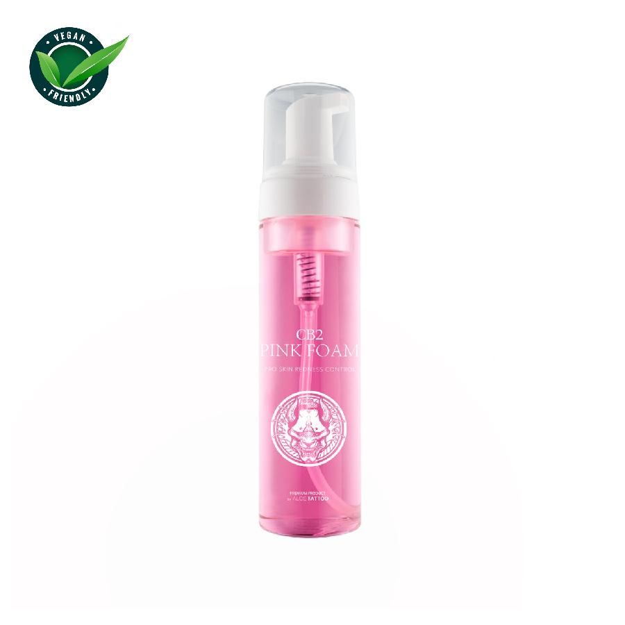 Aloe Tattoo Red Out Bio Active Calming Foam - Mousse nettoyante apaisante et assainissant après tatouage végan