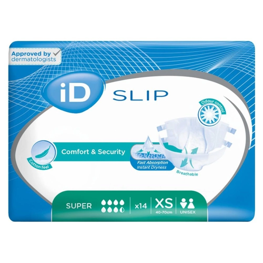 Protection incontinence - iD Slip- 168 protections pour les fuites urinaires - 7,5 gouttes "Super" - Taille XS