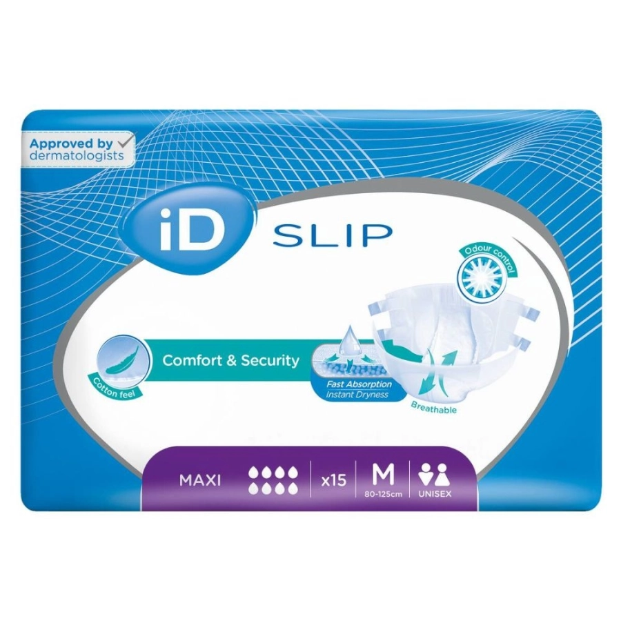Protection incontinence - iD Slip- 45 protections pour les fuites urinaires - 8 gouttes "Maxi" (3 Tailles)