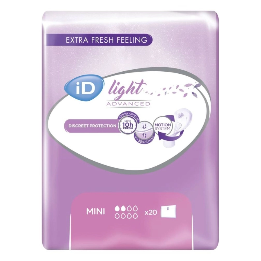 Protection incontinence - iD Light Advanced - 240 serviettes discrètes - 2 gouttes "Mini"