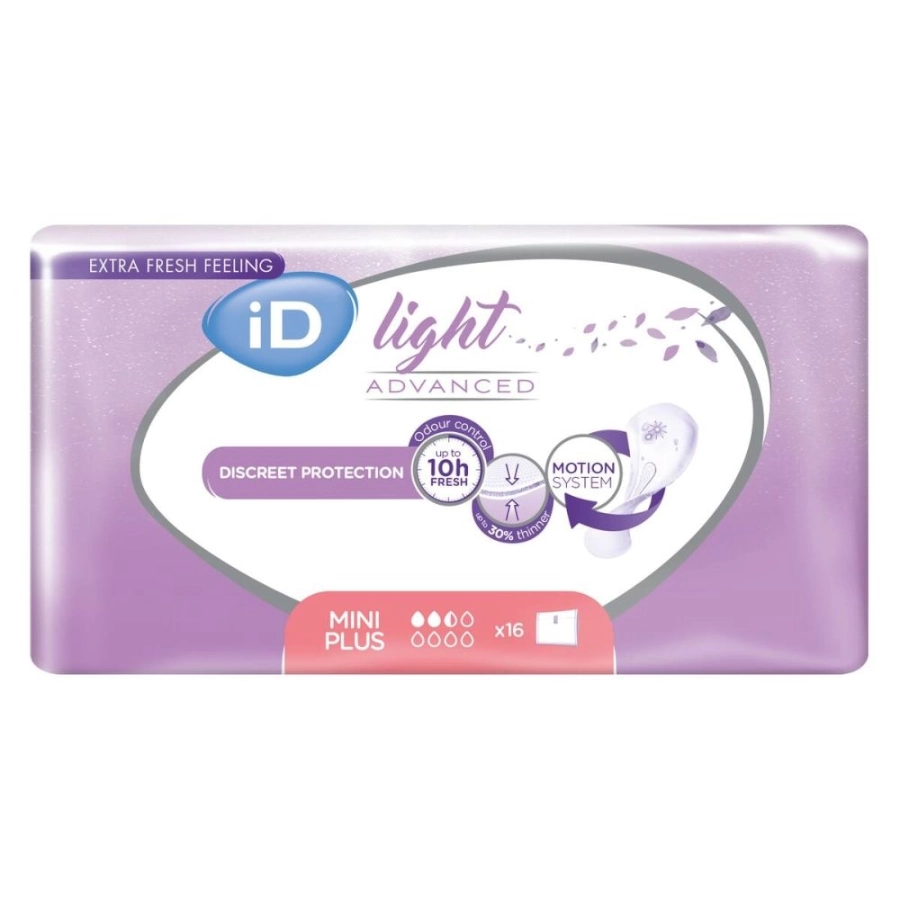 Protection incontinence - iD Light Advanced - 288 serviettes discrètes - 2,5 gouttes "Mini Plus" 