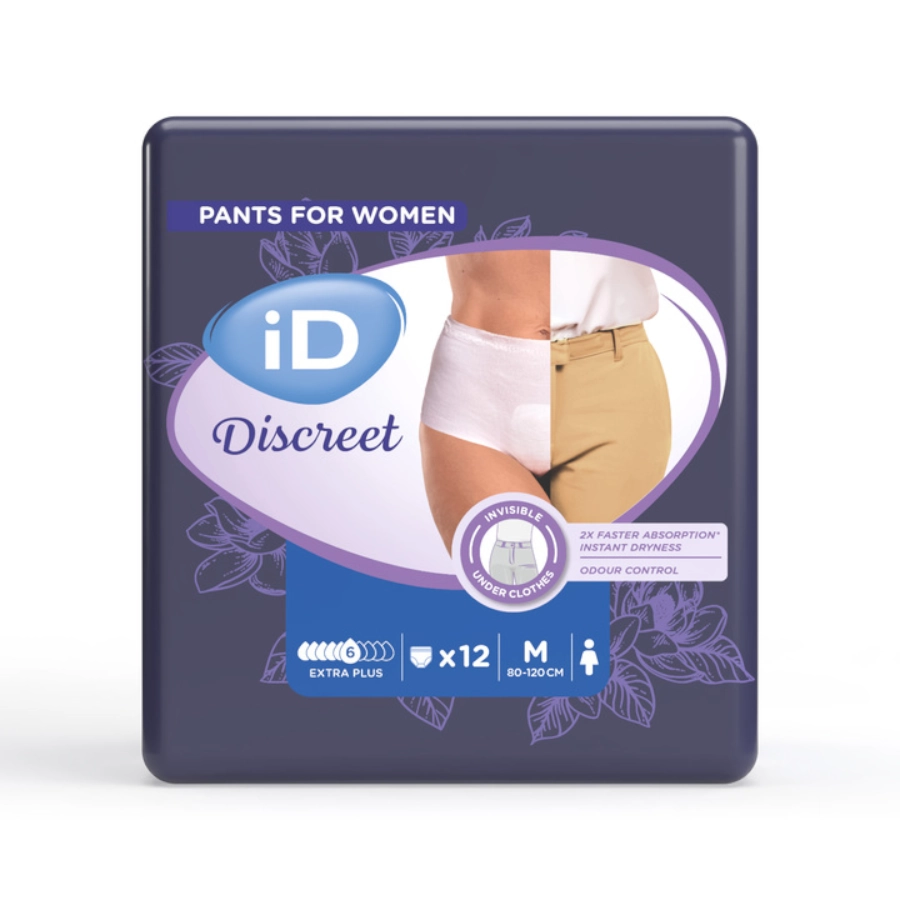 Culotte absorbante discrète - ID Discreet Pants for Women - 80 alèses - "Super" - Taux d'absorption  847 mL - Tour de taille  100/140 CM