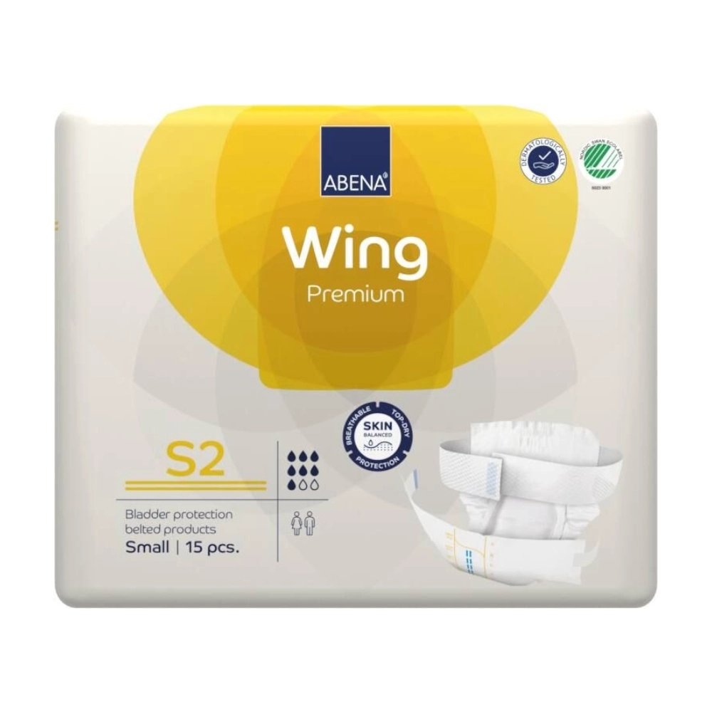 Changes avec ceinture pour incontinence sévère - ABENA Wing Premium - 60 pants - S3 8 gouttes - Taux d'absorption: 2500 mL - Taille S  