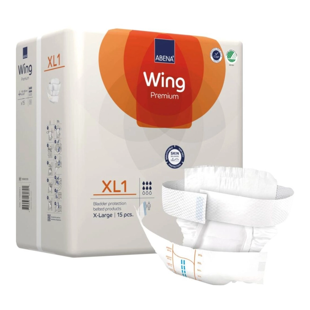 Changes avec ceinture pour incontinence sévère - ABENA Wing Premium - 60 pants - XL1 6 gouttes - Taux d'absorption: 2550 mL - Taille XL
