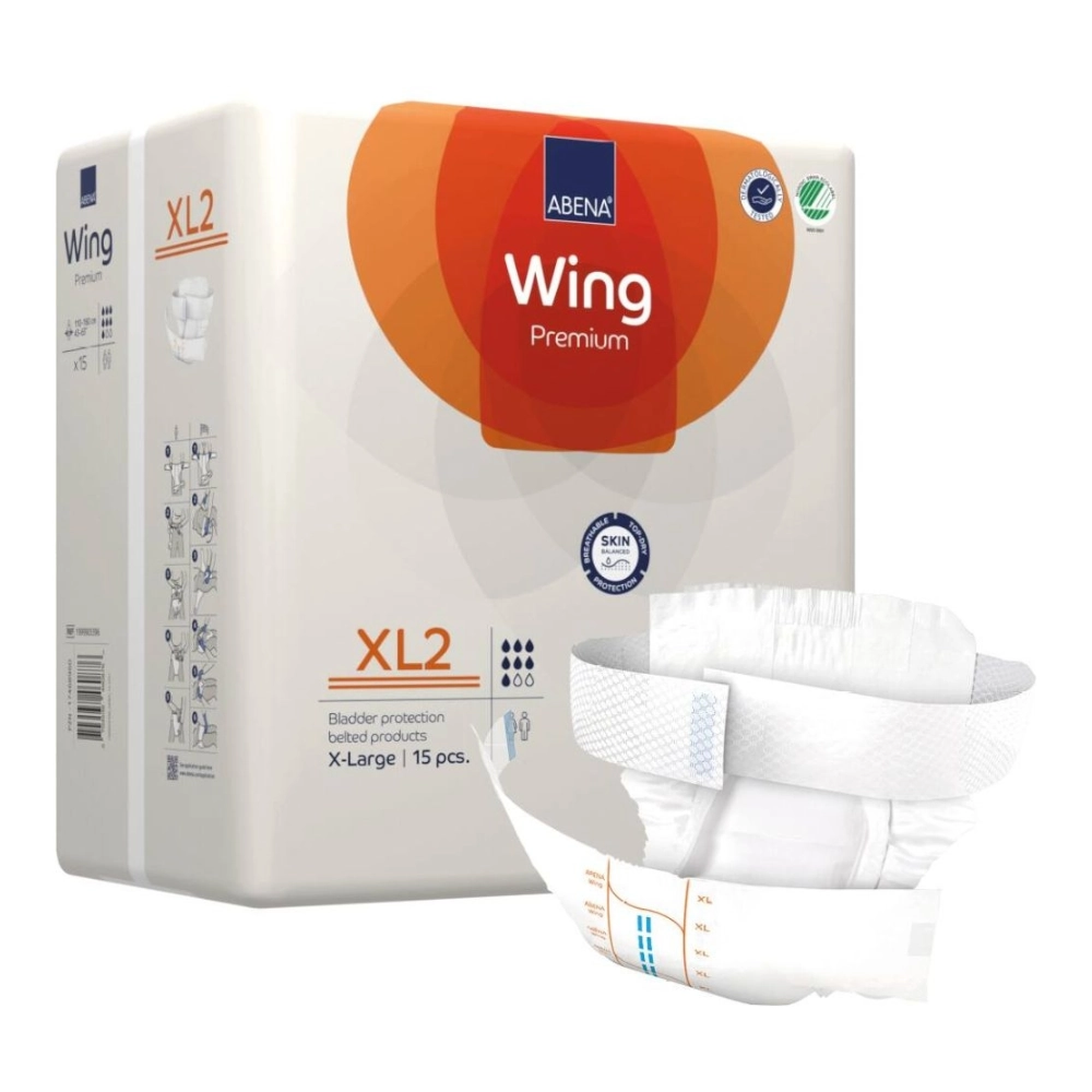 Changes avec ceinture pour incontinence sévère - ABENA Wing Premium - 60 pants - XL2 7 gouttes - Taux d'absorption: 3000 mL - Taille XL