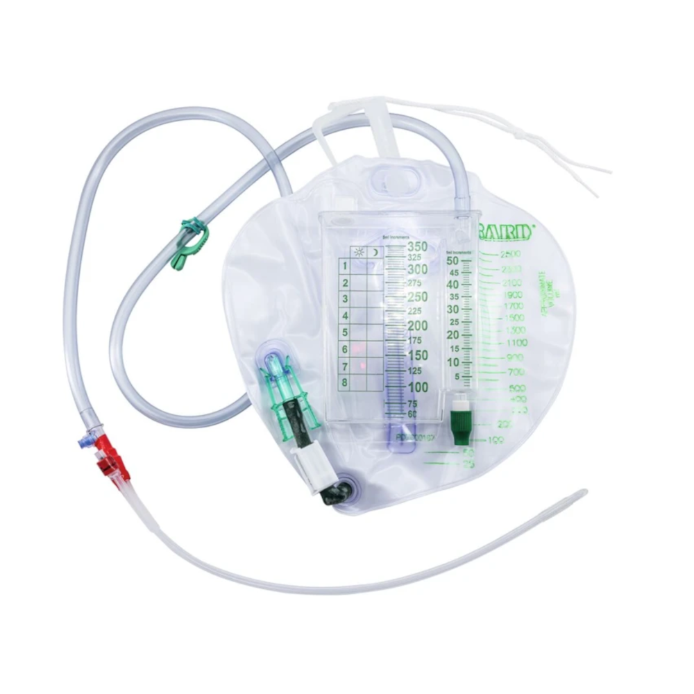 Foley Pack kit de drainage urinaire système clos BARDEX – Dispositif médical complet et sans latex pour le drainage urinaire - Conditionnement : 1 boîte de 10 - (2 Tailles)