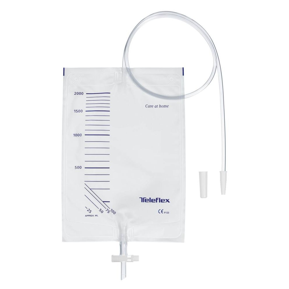 Poche à urine de lit TELEFLEX : solution fiable pour la collecte urinaire en milieu médical - Stérile - Contenance : 2000 ml  Conditionnement : 1 boîte de 75
