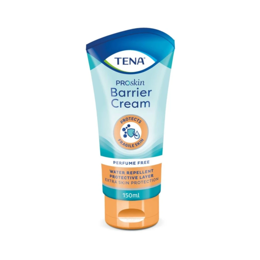 Crème protectrice TENA Barrier Cream ProSkin – Soin expert des peaux sèches et irritées - Conditionnement : 1 tube de 150 ml