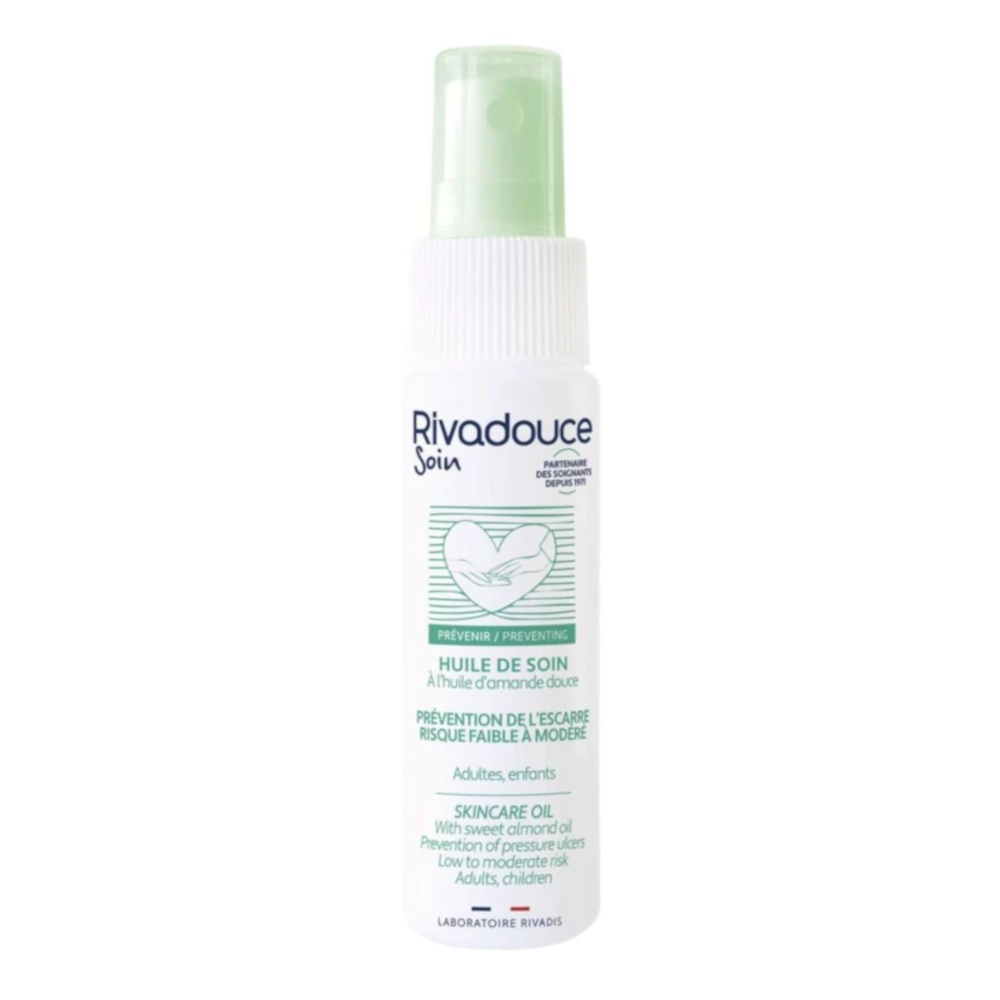 Huile de soin RIVADOUCE contribue activement au maintien du film hydrolipidique de la peau - Conditionnement:  1 spray de 50 ml