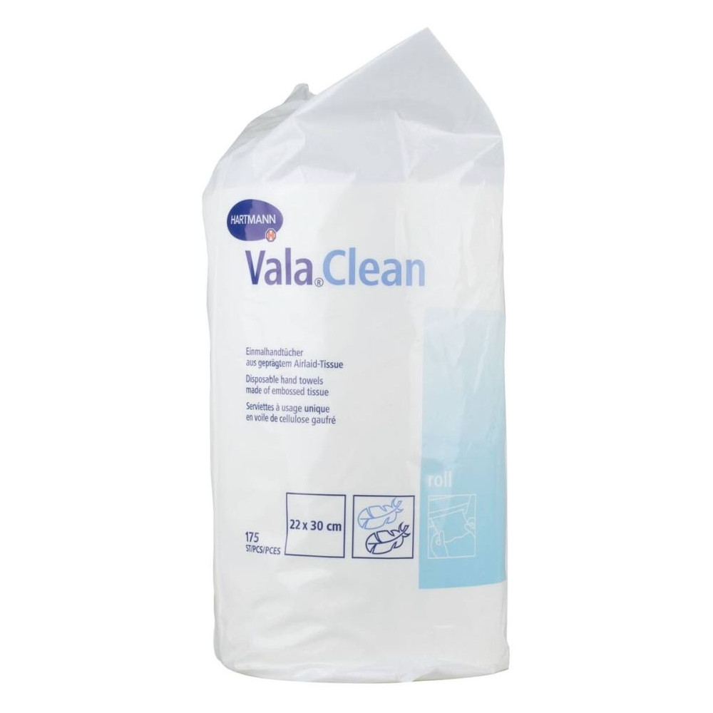 Serviette multi usages VALA CLEAN ROLL est un produit incontournable dans l’univers des consommables médicaux et d’hygiène à usage unique - Dimensions : 30 x 22 cm  Conditionnement : 1 rouleau de 175