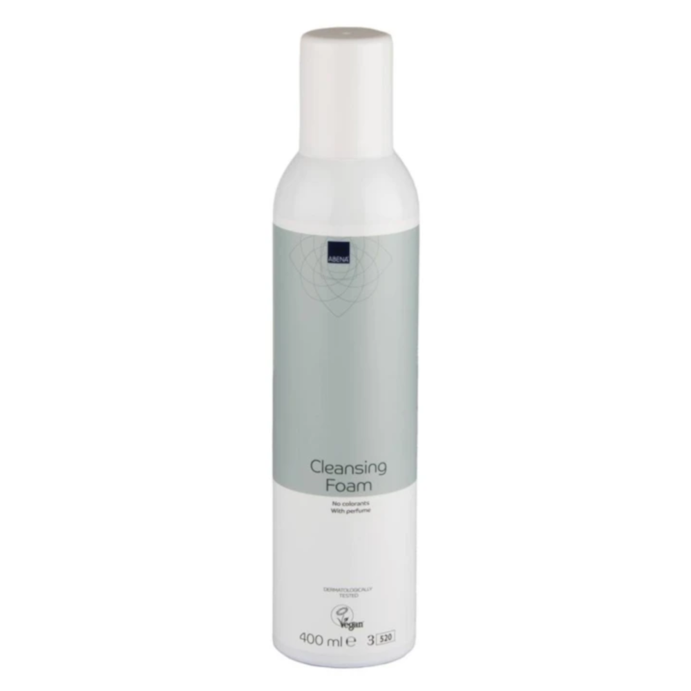 Mousse de toilette sans rinçage ABENA conçue spécialement pour l’hygiène corporelle quotidienne des personnes à mobilité réduite, hospitalisées, alitées ou dépendantes - Conditionnement: 6 flacons de 400 ml