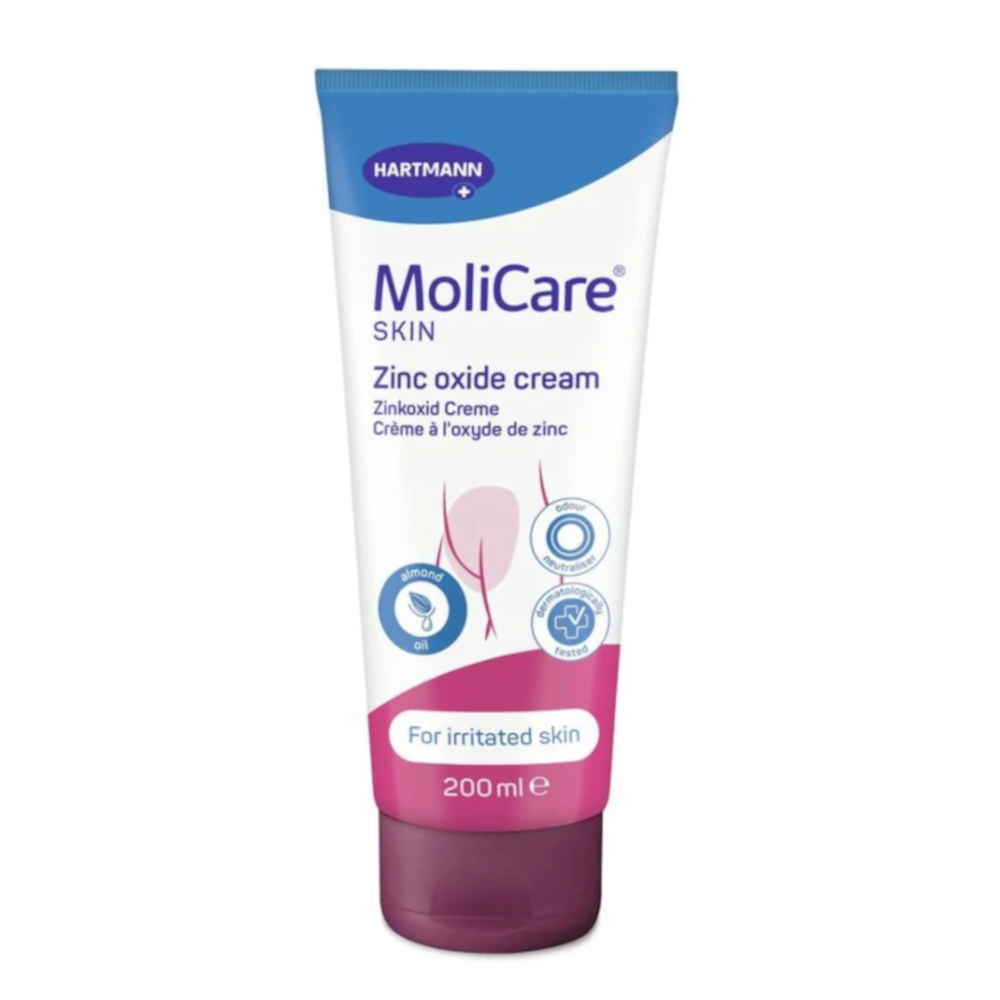 Crème dérmoprotectrice à l'oxyde de zinc Molicare Skin antiseptiques, astringentes et cicatrisantes - Crème à l'oxyde de zinc - Conditionnement : 1 tube de 200 ml