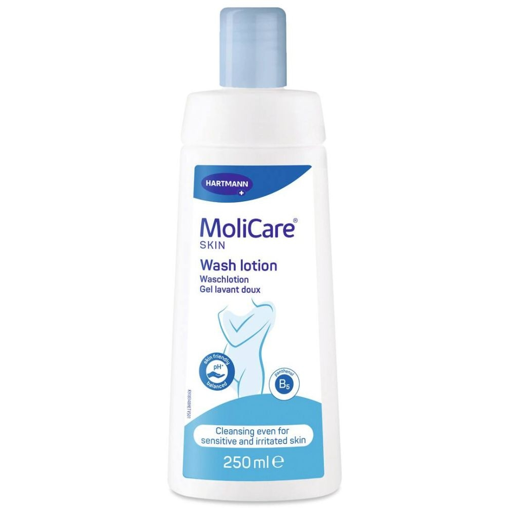 Gel doux lavant Molicare Skin - produit d’hygiène corporelle spécialement conçu pour répondre aux besoins de la peau fragile des personnes âgées, alitées, ou ayant une incontinence - (2 contenances)