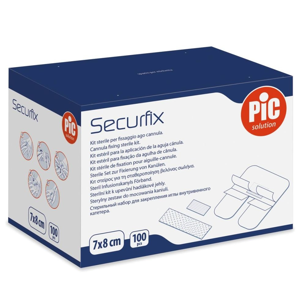 Kit de fixation SECURFIX : un dispositif médical indispensable pour une fixation sécurisée et durable - Dimensions :  8 x 7 cm  - Conditionnement :  1 boîte de 100