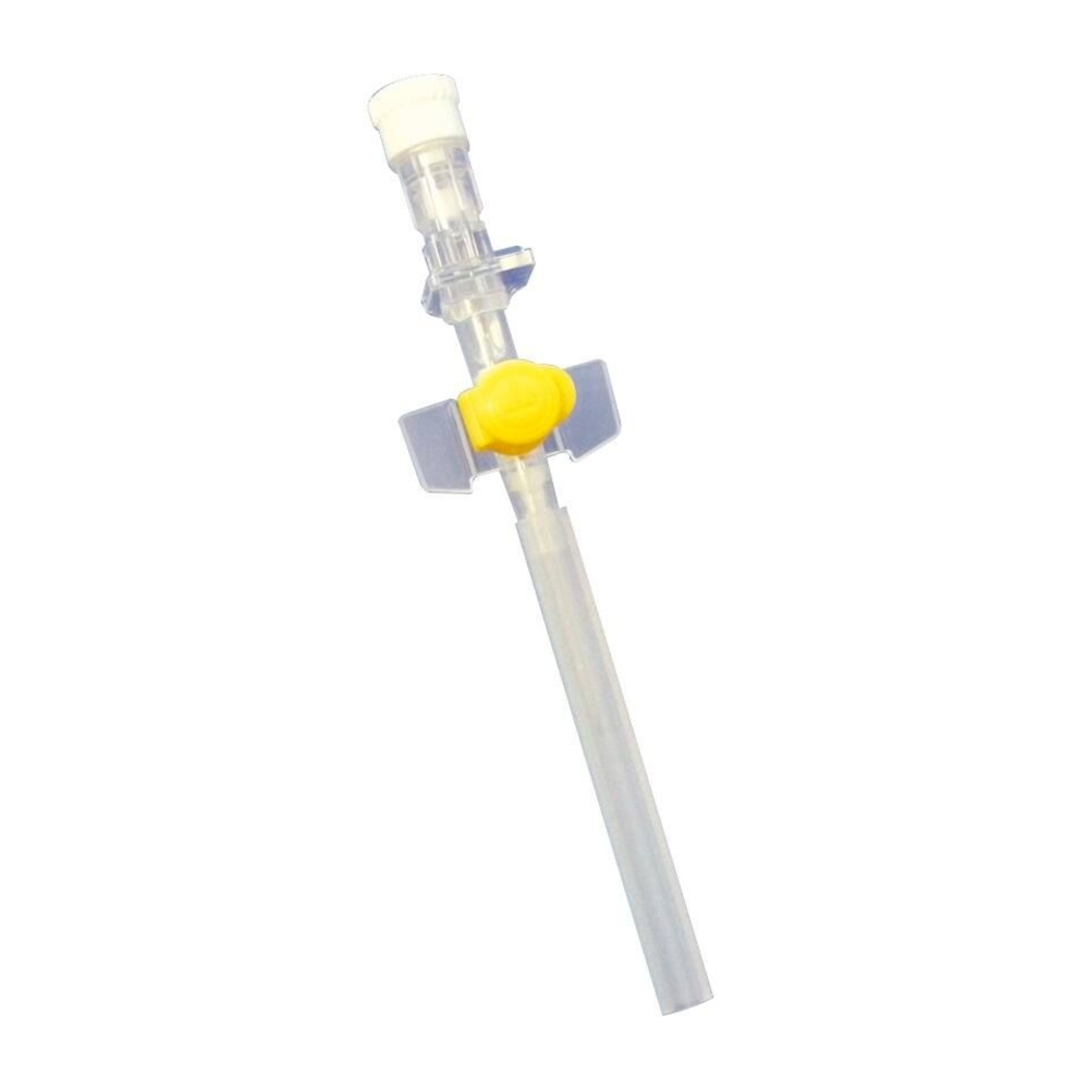 Cathéter SURFLO – Performance, sécurité et confort pour vos perfusions et injections intraveineuses - JAUNE - Gauge: 24G - W à ailettes + site d'injection : 19 x 0,74 mm - Conditionnement : 1 boîte de 50