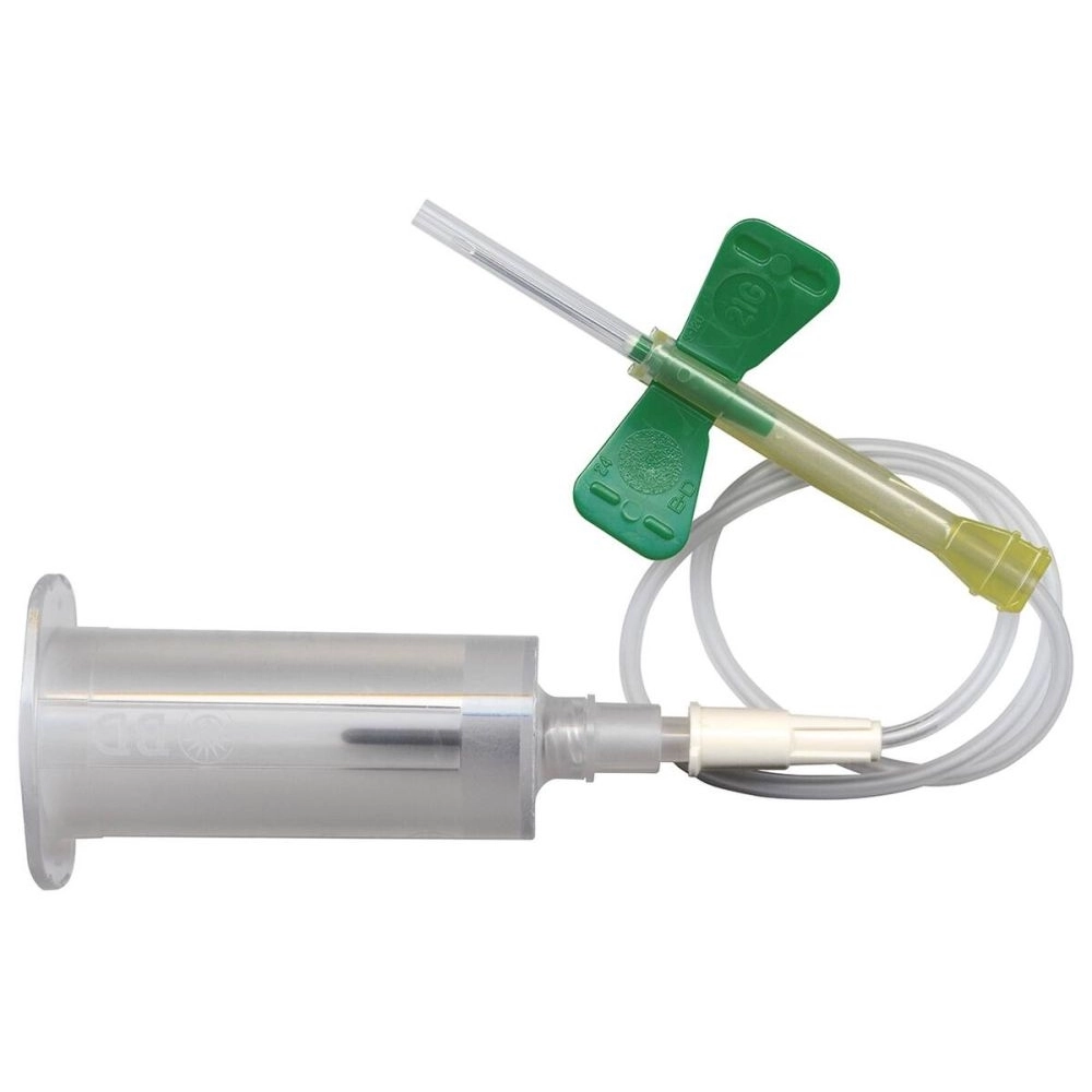 Unité de prélèvement sécurité BD VACUTAINER SAFETY-LOK – Fiabilité et protection lors des prélèvements sanguins - Gauge: 21G - VERT - Adaptateur + corps - Tubulure 17,8 cm - 19 x 0,80 mm - 19 x 0,80 mm - Conditionnement : 1 boîte de 25