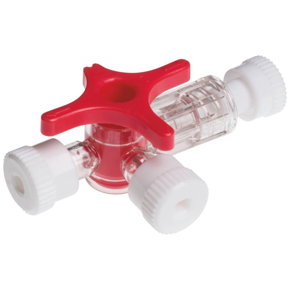 Robinet 3 voies BD CONNECTA – Accessoires de perfusion et de prélèvement - ROUGE - Rotation 360° -  Conditionnement : 1 boîte de 100