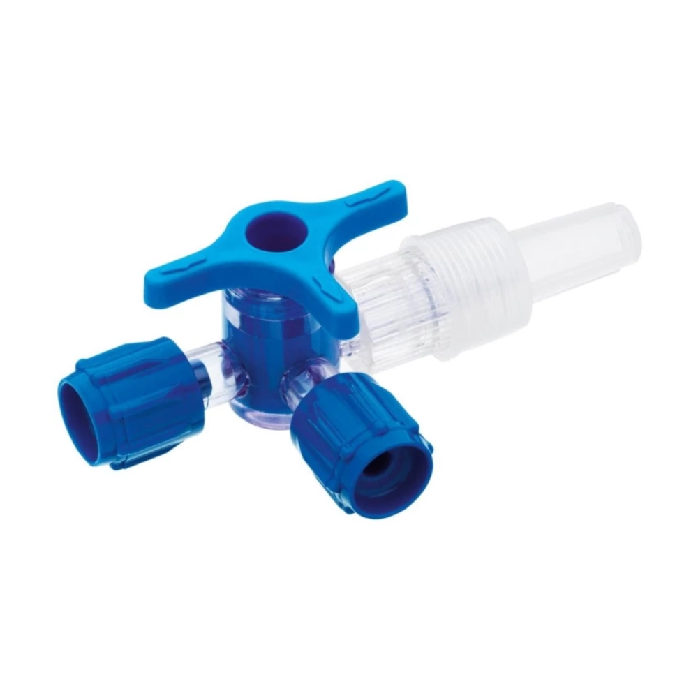 Robinet 3 voies lipido-résistant – Accessoires de perfusion et de prélèvement -  BLEU - Conditionnement : 1 boîte de 50