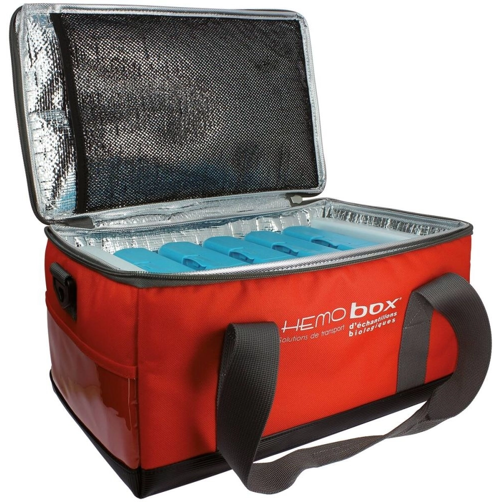 Mallette HEMOBOX – Sécurité et isolation thermique pour le transport de prélèvements biologiques - MEDIUM - Dimensions: L. 34 x l. 21 x H. 15,5 cm