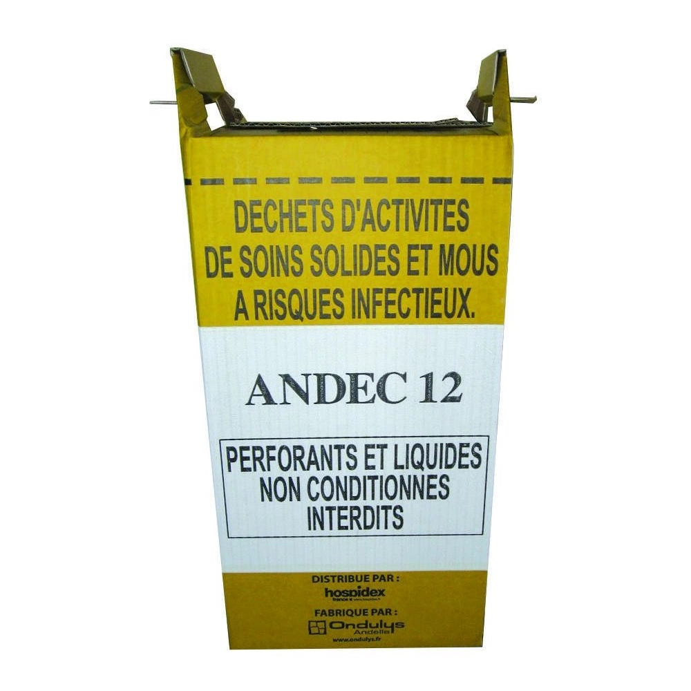 Caisse en carton avec sac intérieur – Solution conforme et sécurisée pour le conditionnement des DASRI - Forme Standard - FÛT 50 L - L. 29,5 x P. 29,5 x H. 58 cm