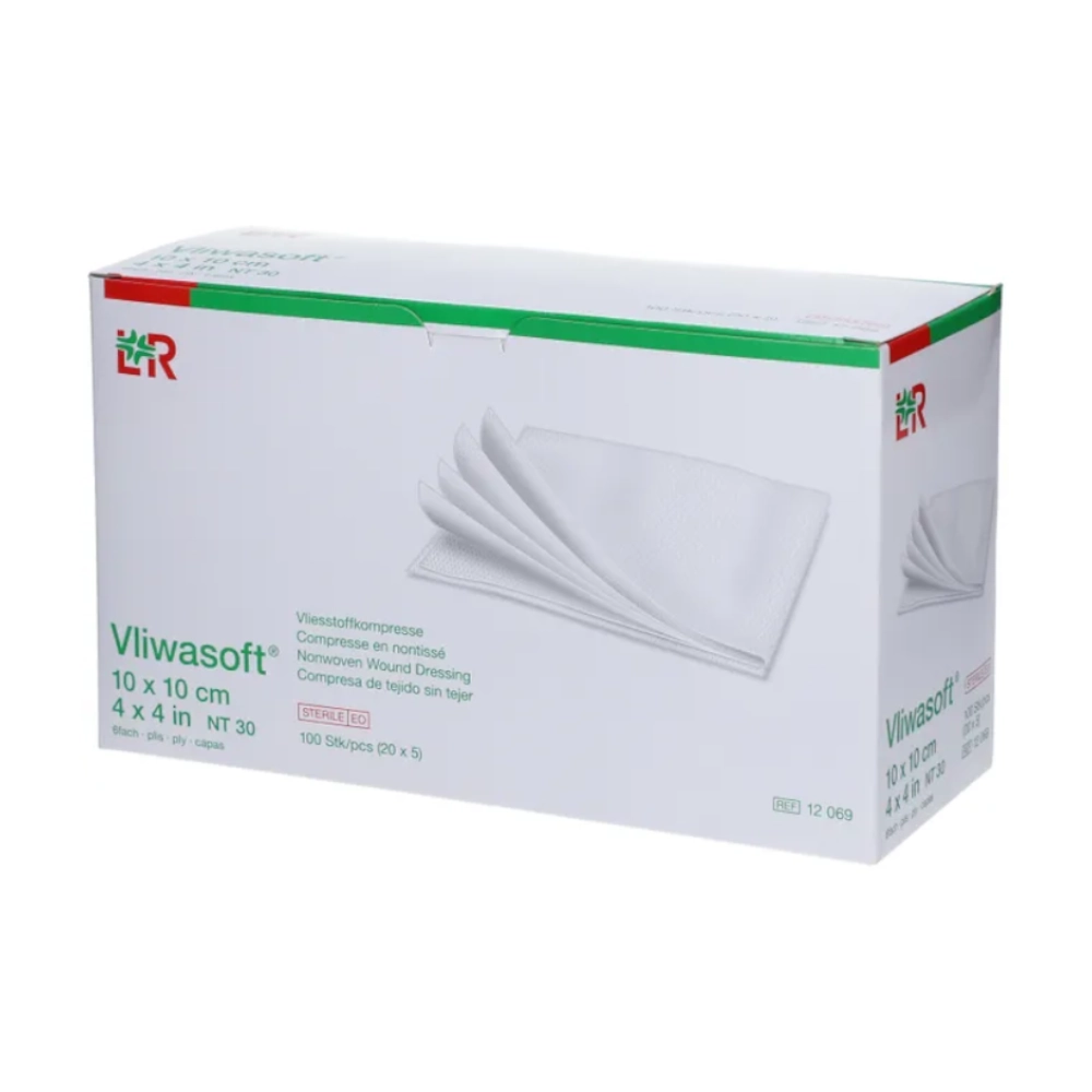 Compresse en non-tissé non stérile VLIWASOFT : soins efficaces et confort optimal - 40 grammes - Dimensions  L. 10 x l. 10 cm  - Conditionnement : 1 sachet de 100 