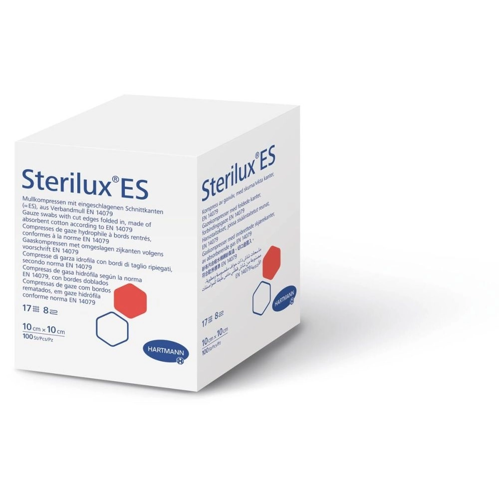 Compresse STÉRILUX ES stérile – Nettoyage et recouvrement des plaies - Dimensions: L. 10 x l. 10 cm