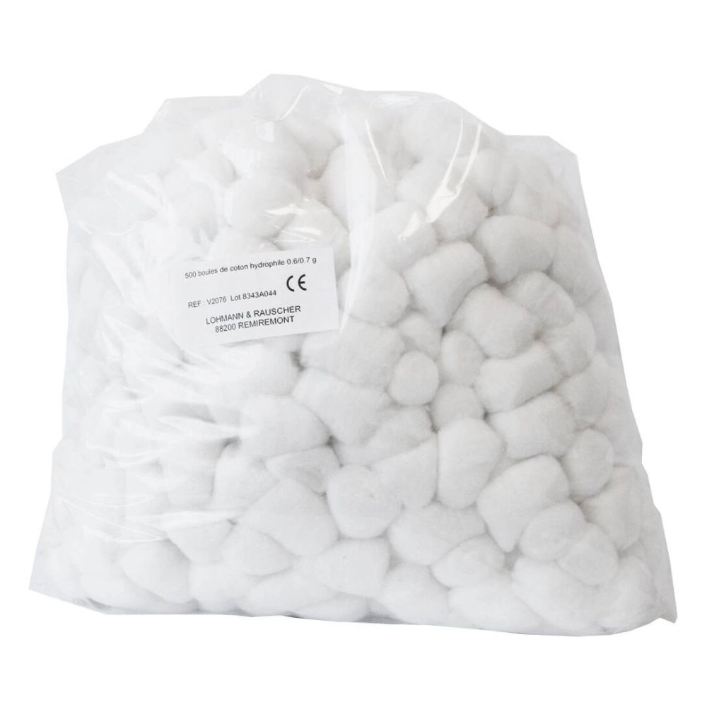 Boules de coton – Boules de coton de 0,7 g / 100 % coton – Absorption et soins des plaies superficielles - Conditionnement  1 sachet de 700