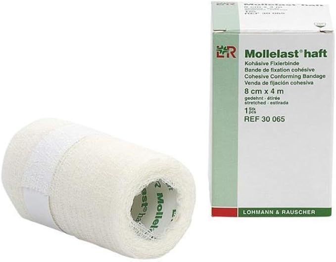 Bande cohésive MOLLELAST HAFT – Fixation et immobilisation médicale - Dimensions  L. 4 m x l. 8 cm