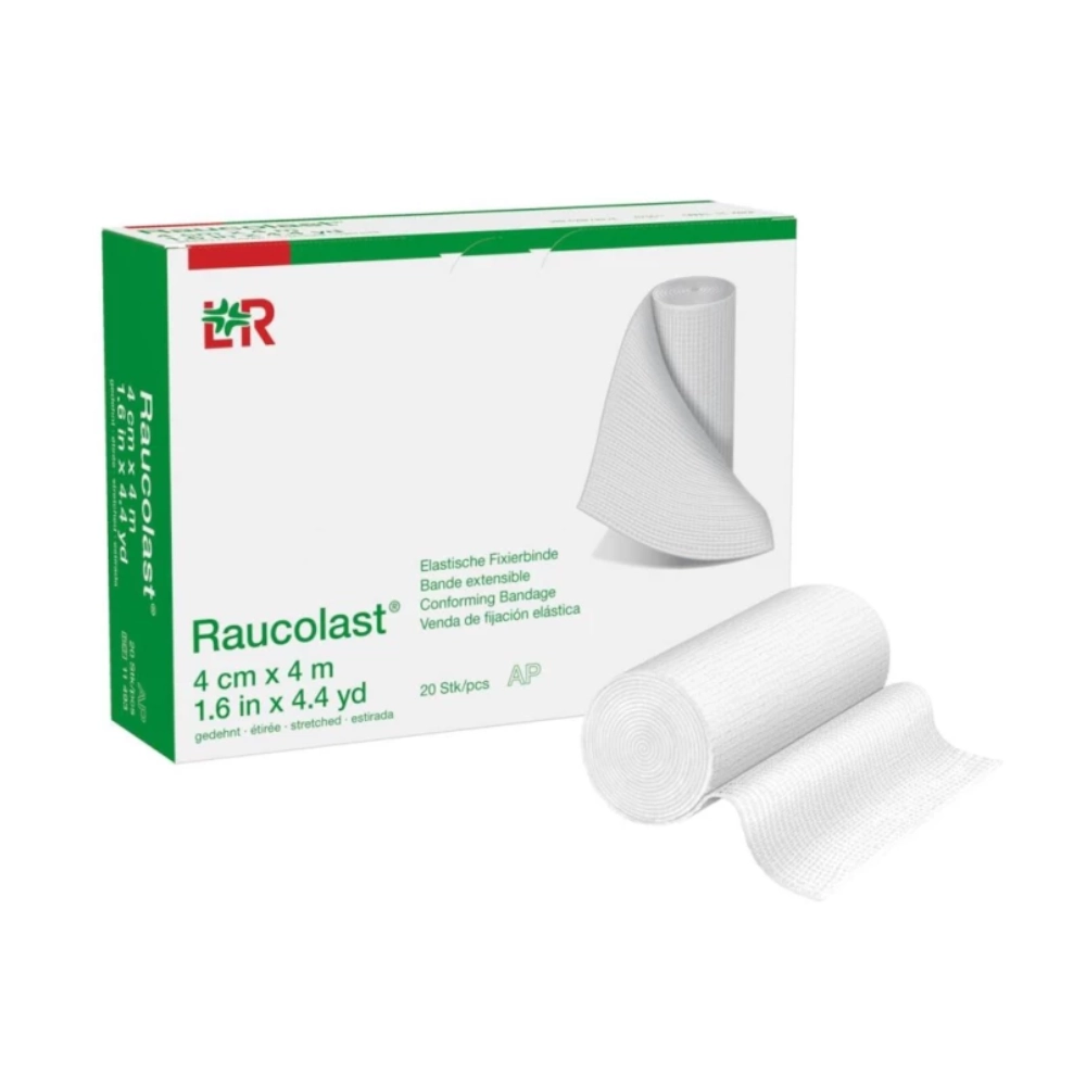 Bande extensible RAUCOLAST – Maintien et fixation de pansements, canules et attelles - Conditionnement  1 boîte de 40 - Dimensions: L. 3 m x l. 15 cm