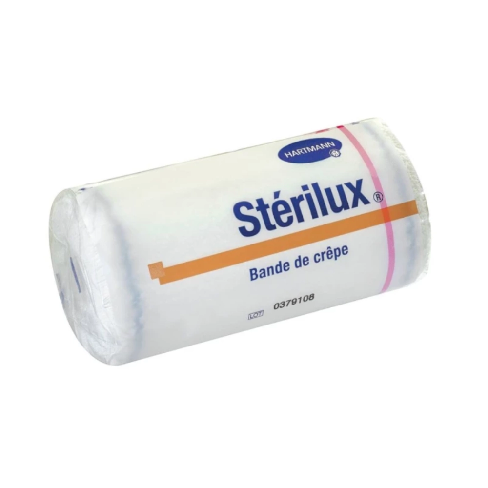 Bande extensible STÉRILUX : un indispensable du matériel médical - Dimensions : L. 4 m x l. 10 cm  Conditionnement : À l'unité