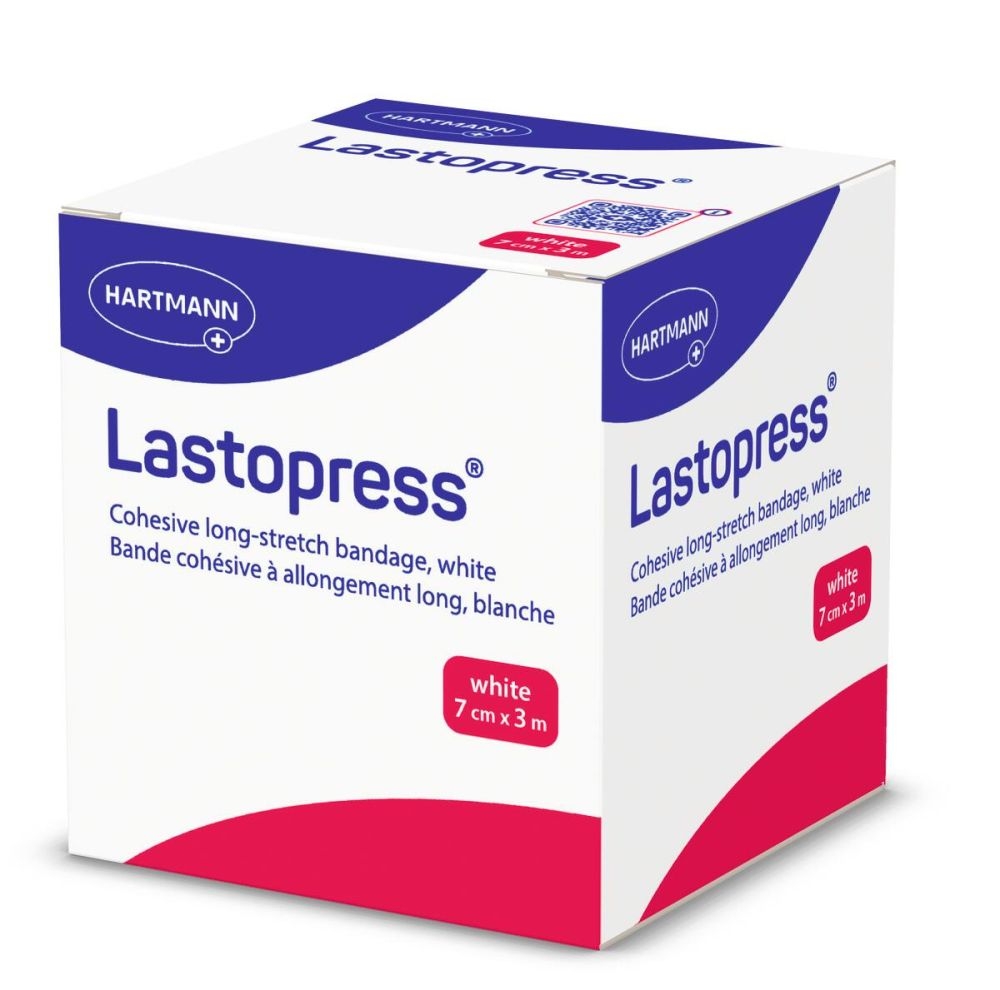 Bande LASTOPRESS – Bande de contention à allongement long cohésive - Coloris  BLANC - à l'unité (2 Tailles)