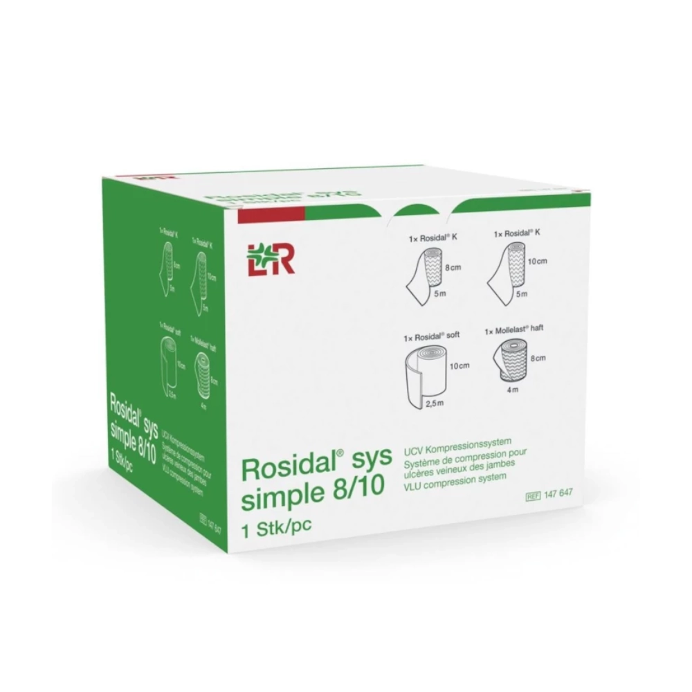 Kit de compression ROSIDAL SYS Simple – Dispositif médical pour ulcères veineux et traumatologie (2 Tailles)