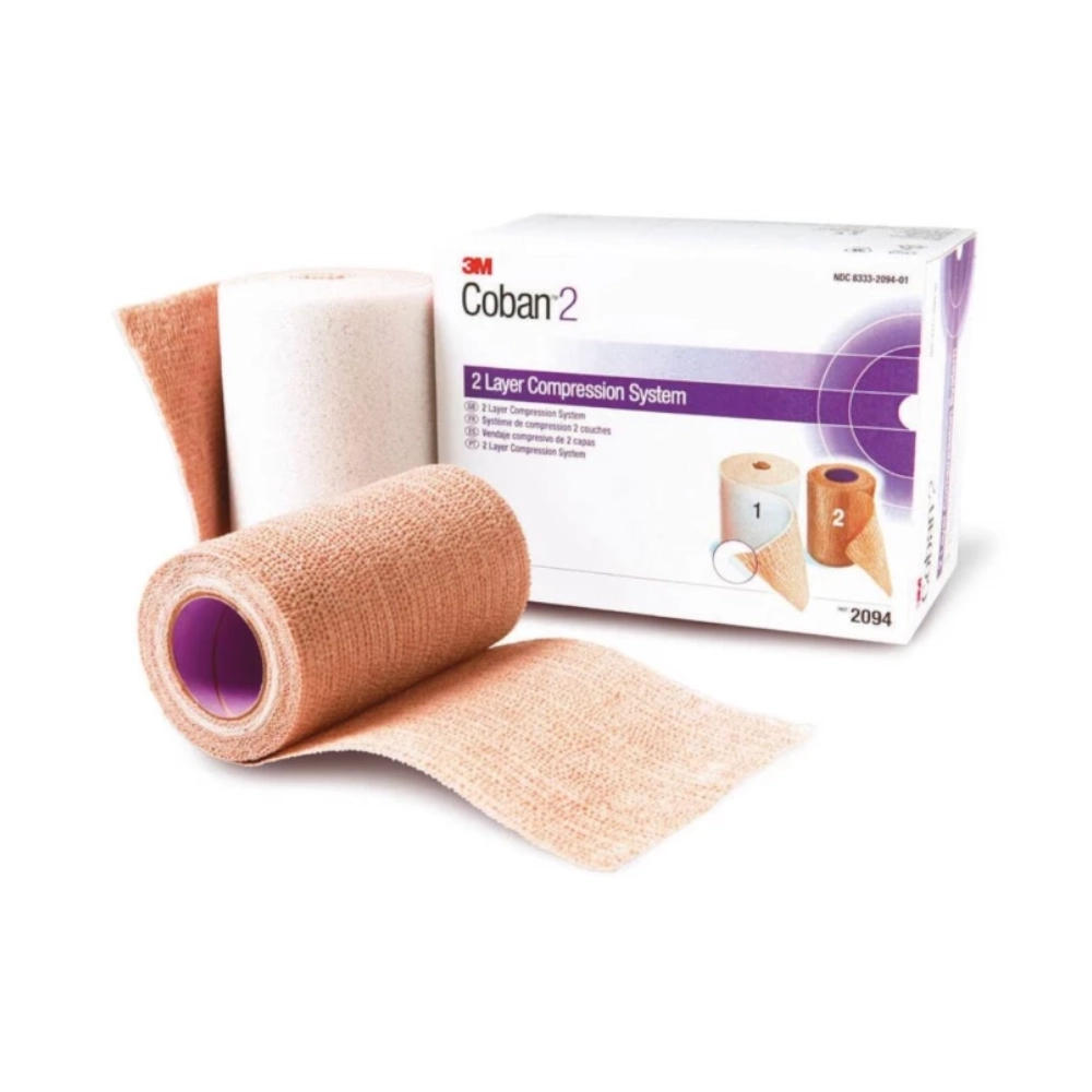 Kit de compression 100% allongement court COBAN 2 – Dispositif médical de compression veineuse efficace - Dimensions : L. 2,7 m x l. 10 cm