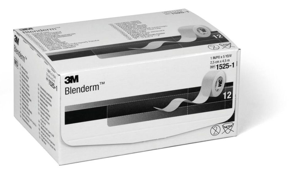 3M BLENDERM – Sparadrap plastique occlusif médical de haute qualité - Dimensions : L. 4,57 m x l. 5 cm -  Conditionnement : 1 boîte de 6
