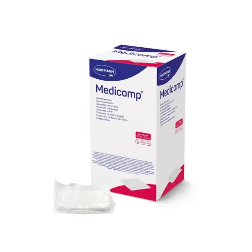 Compresse Piercing - Hartmann Medicomp Stérile - Boîte de sachet de compresse non tissée stérile *