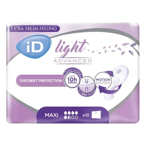 Protection incontinence - iD Light Advanced - 120 serviettes discrètes -5,5 gouttes "Maxi"