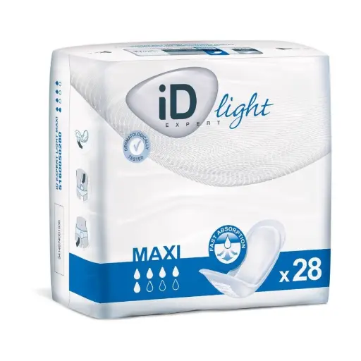 Protection incontinence - iD Expert Light - 168 serviettes discrètes - 5 gouttes "Maxi "