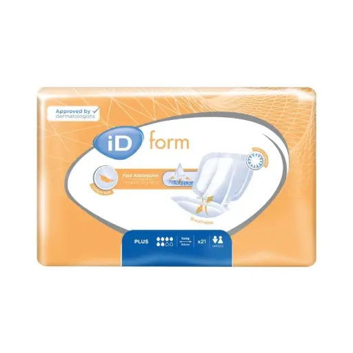 Protection incontinence - iD Form - 84 protections anatomiques  - 6 gouttes "Plus" - Taux d'absorption 1500 mL 