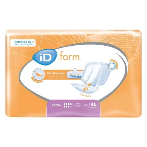 Protection incontinence - iD Form - 168 protections anatomiques  - 6 gouttes "Extra" - Taux d'absorption 1900 mL 