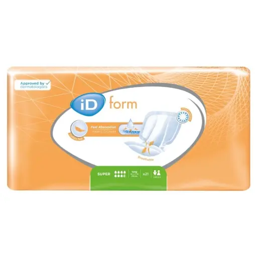 Protection incontinence - iD Form - 126 protections anatomiques  - 7,5 gouttes "Super" - Taux d'absorption 2350 mL 
