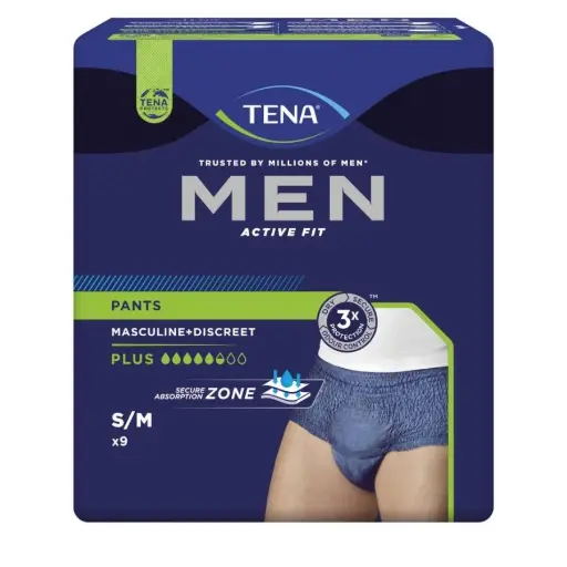 Sous-vêtement absorbant masculin - TENA Men Active Fit Plus - 32 slips à usage unique - Taille L/XL - Tour de taille 75/105 cm 