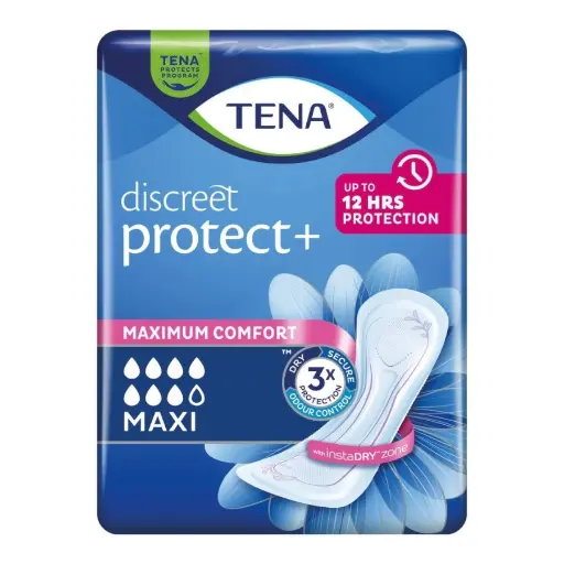 Protection féminine légère - TENA Discreet Protect Plus - 144 protections - 7 Gouttes "Maxi"