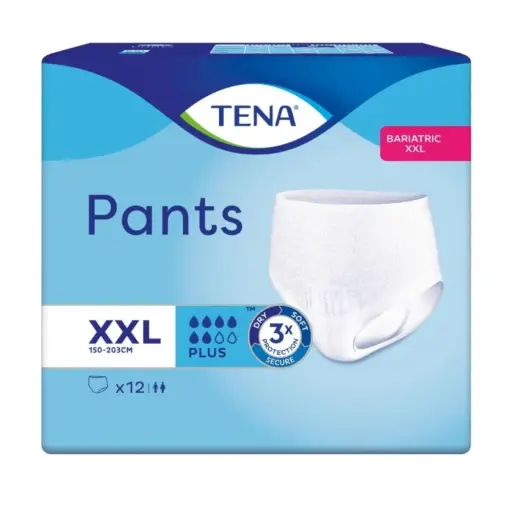 Protection absorbante sensation textile pour personnes en surpoids - TENA Pants Bariatric - 48 protections - 6 Gouttes "Plus" - Taille: 2XL