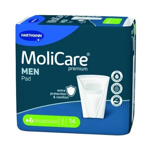 Coque pénienne - MoliCare Premium Men Pad  - 168 Protections - 2 Gouttes - Dimension: 14.7 x 11.5 cm