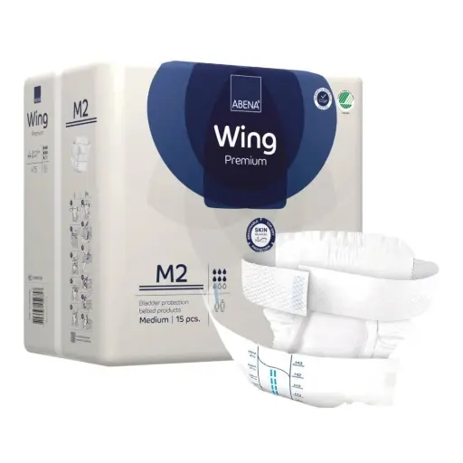 Changes avec ceinture pour incontinence sévère - ABENA Wing Premium - 60 pants - M2 7 gouttes - Taux d'absorption: 2300 mL - Taille M 