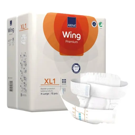 Changes avec ceinture pour incontinence sévère - ABENA Wing Premium - 60 pants - XL1 6 gouttes - Taux d'absorption: 2550 mL - Taille XL
