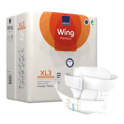 Changes avec ceinture pour incontinence sévère - ABENA Wing Premium - 60 pants - XL3 8 gouttes - Taux d'absorption: 4100 mL - Taille XL