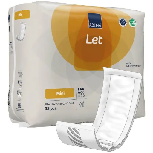 Protection polyvalente haute absorption - ABENA Let - 4 Gouttes (traversable) "Normal" - 306 protections - Taux d'absorption: 500 mL - Dimensions 39 x 14 cm